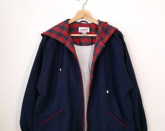 Vintage Navy Blue Zip up Hooded Parka/Jacket