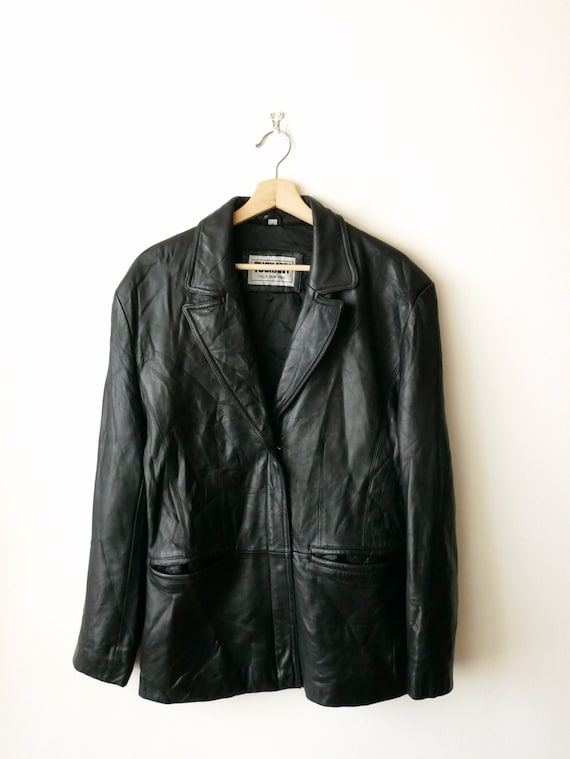 Vintage Women's Black Soft Lamb Leather Zip up Jacket Vintage Women's Black Soft Lamb Leather Zip up Jacket