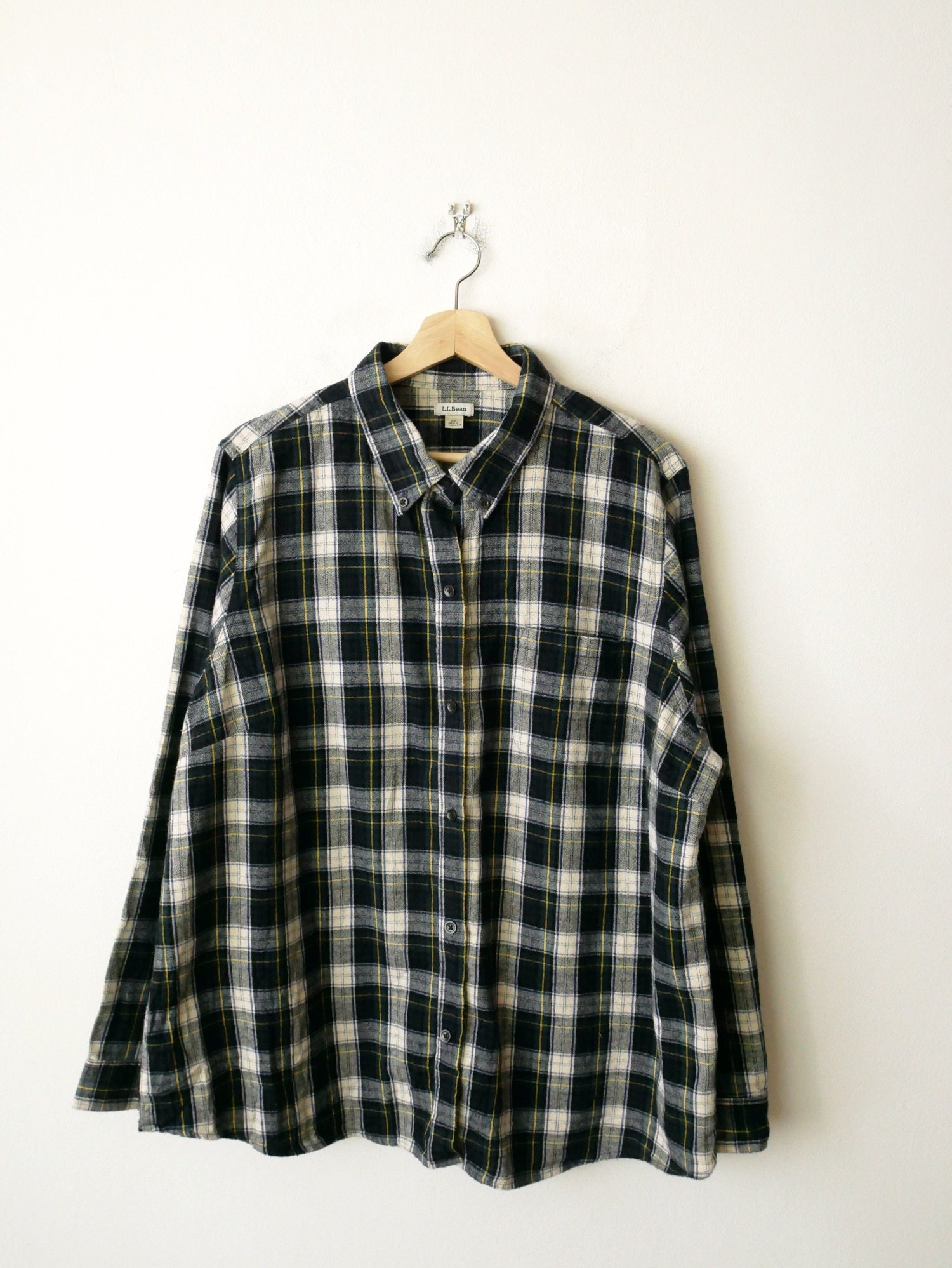 ll bean dress gordon flannel shirt VINTAGE L.L. BEAN DRESS GORDON TARTAN SHIRT (MADE IN USA)