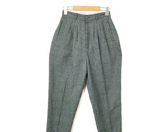 Vintage 90s Women’s 80s High Waist Houndstooth Pants