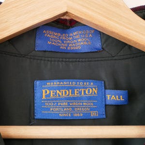 Vintage 90s Pendleton Men’s Plaid Wool Flannel Shirt Jacket