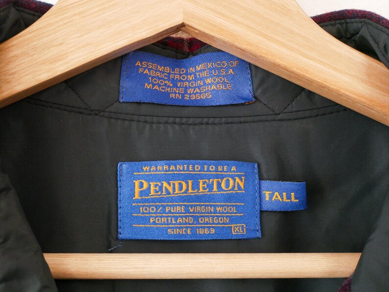 Vintage 90s Pendleton Men’s Plaid Wool Flannel Shirt Jacket
