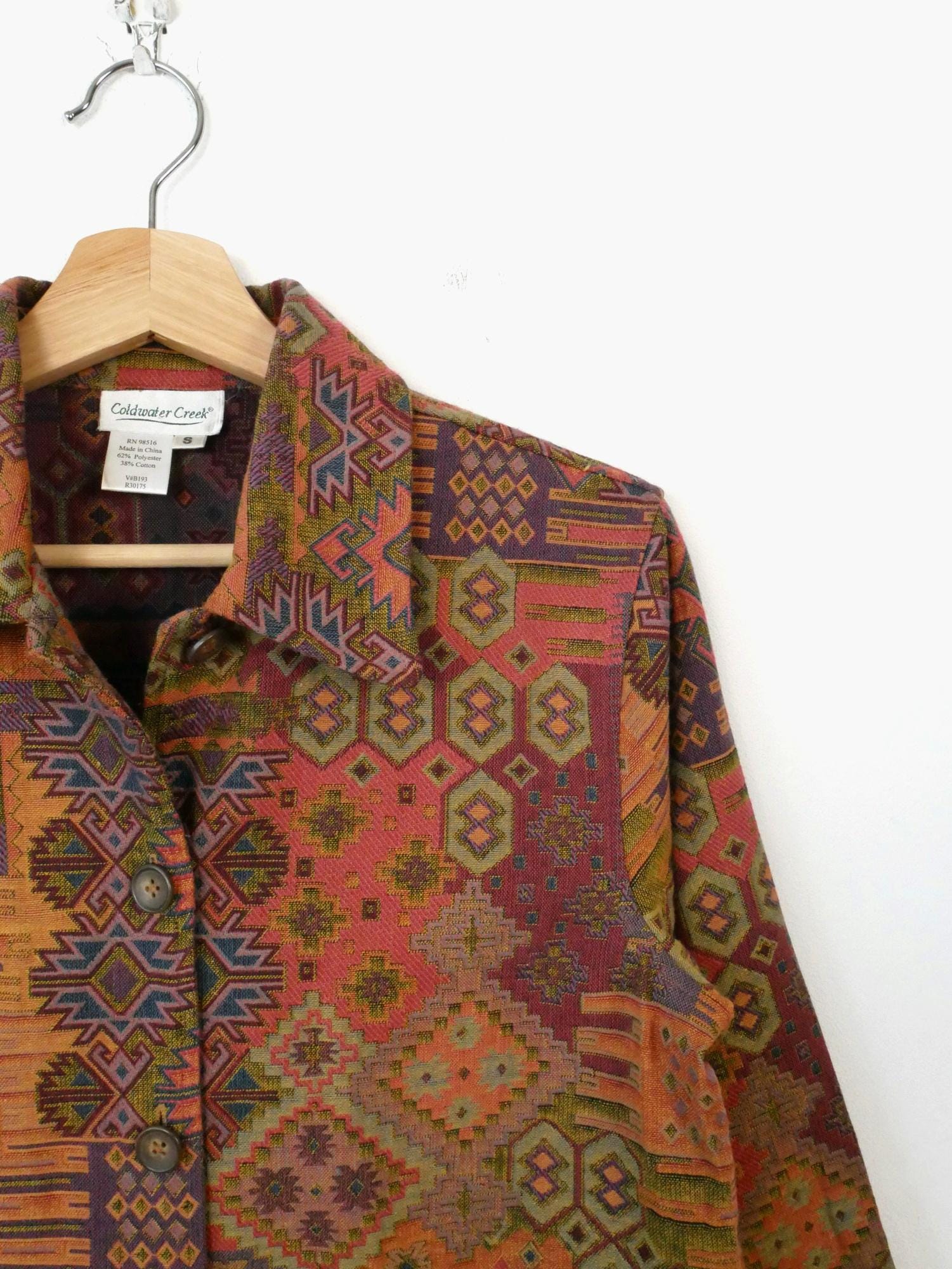 Vintage 90s Coldwater Creek Women's Southwestern Tapestry Jacket