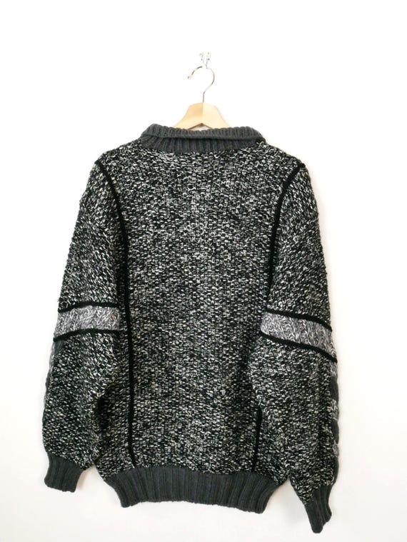 Vintage 1980s Novo Men's Gray Black Mohair Blend Sweater - Etsy