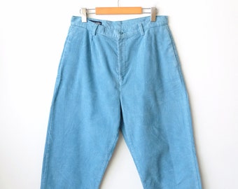 Women's Land's End Sky Blue Corduroy High waisted tapered Pants/W30