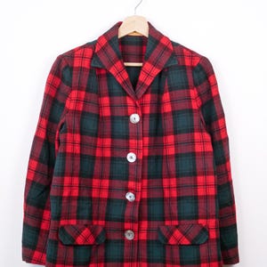 Blazer da donna Pendleton modello 49er in lana a quadri, stile vintage anni '60.