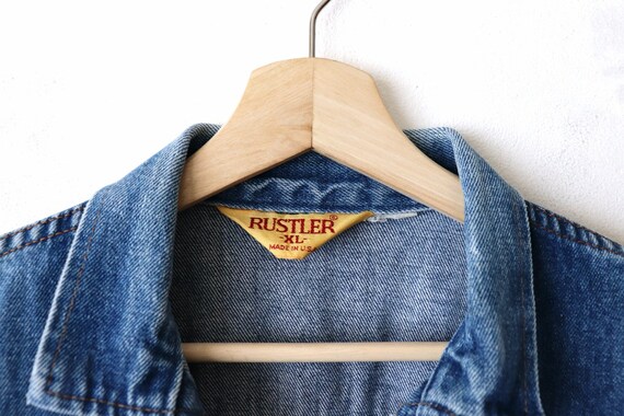 Vintage Rustler Blue Jean Jacket/Denim Jacket/Mad… - image 4