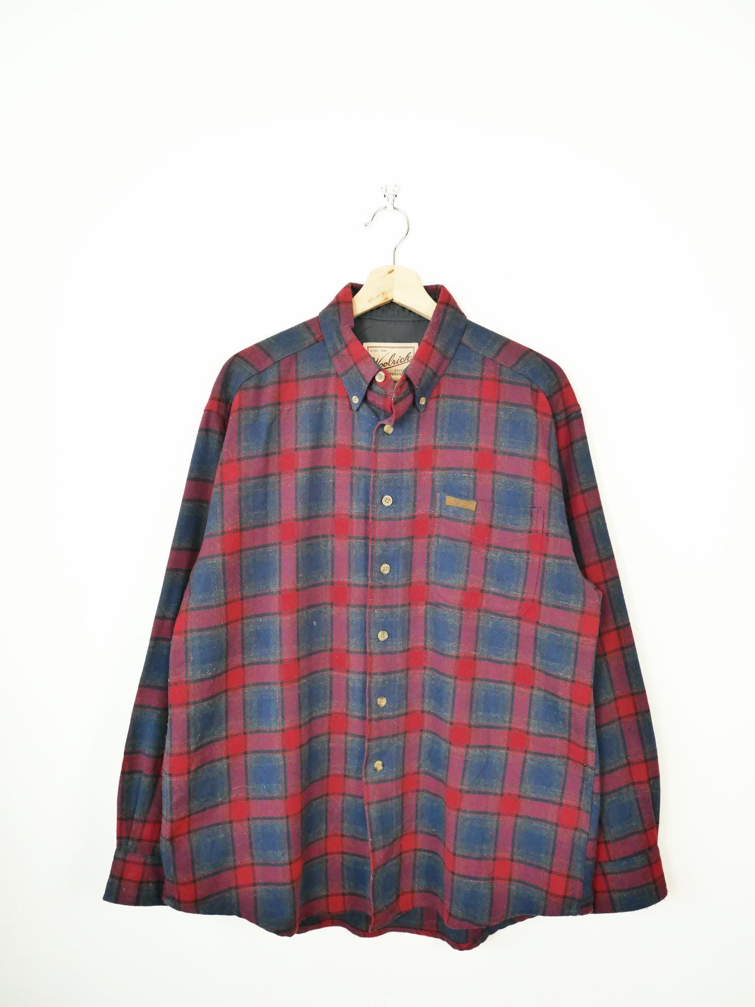 Chemise Moore - Carreaux Marine Rouge - Laine Mélangée - Sézane