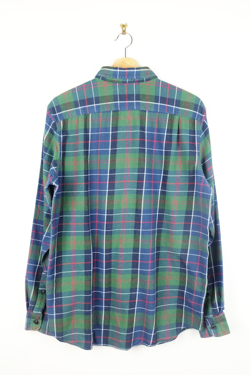ON SALE GreenBlue Plaid Cotton Flannel shirt from 90/'sgrungeUnisex