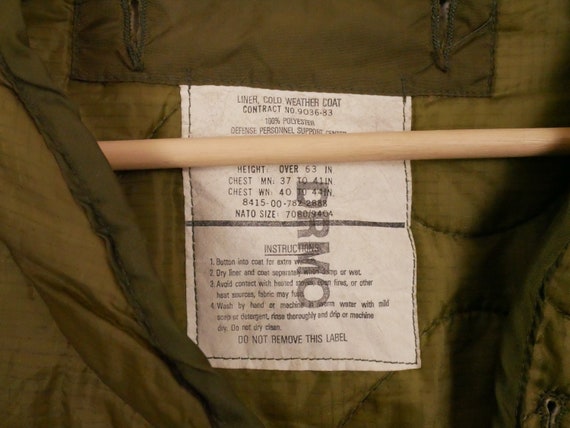 Vintage US Military M65 Jacket Lining/Army Quilte… - image 4