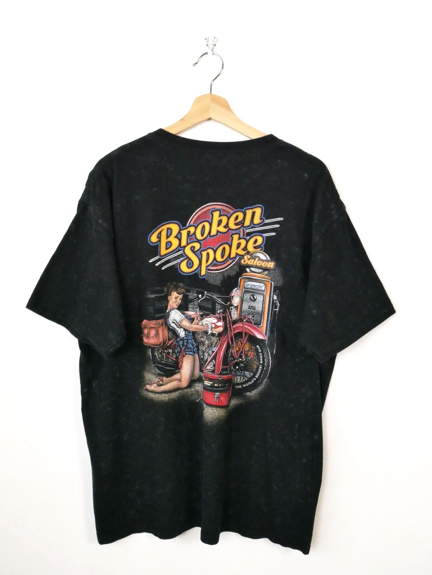 Vintage 2000s Broken Spoke Saloon Men's Black Graphic T-shirt - Etsy