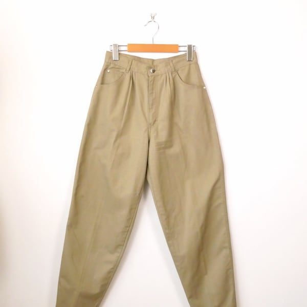 Vintage GITANO Women's High waisted tapered Pants/Chino/W25/Beige