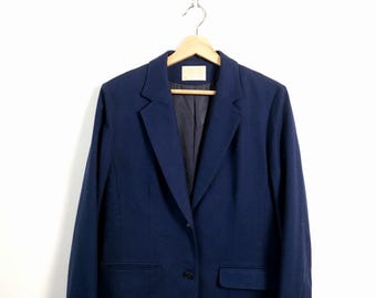 Vintage 90s Pendleton Women’s Navy Blue Wool Blazer-Made in USA