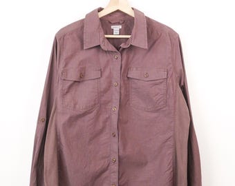 Carhartt Women Utility Button Up Shirt Corduroy Panels