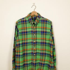 Vintage POLO Ralph Lauren Green Colors Plaid Flannel Shirt/Unisex