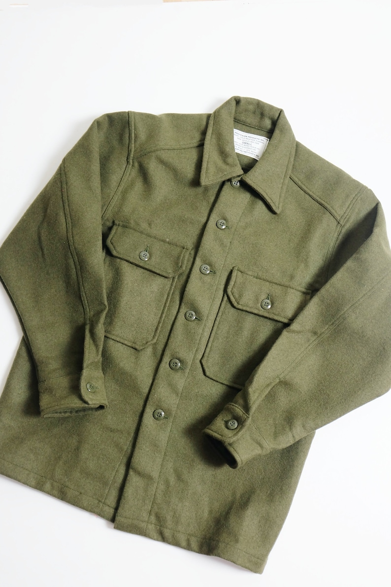Vintage 1980's Canadian Army Cold Whether Wool Field Shirt/Deadstock/NEW/XS/S/M image 1