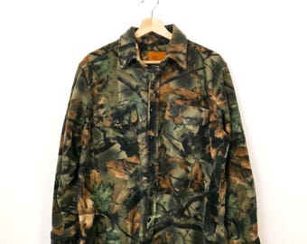 Chemise Camouflage Homme Duofold - Manches Longues, Col Montant - Taille L, Marron, Polyester