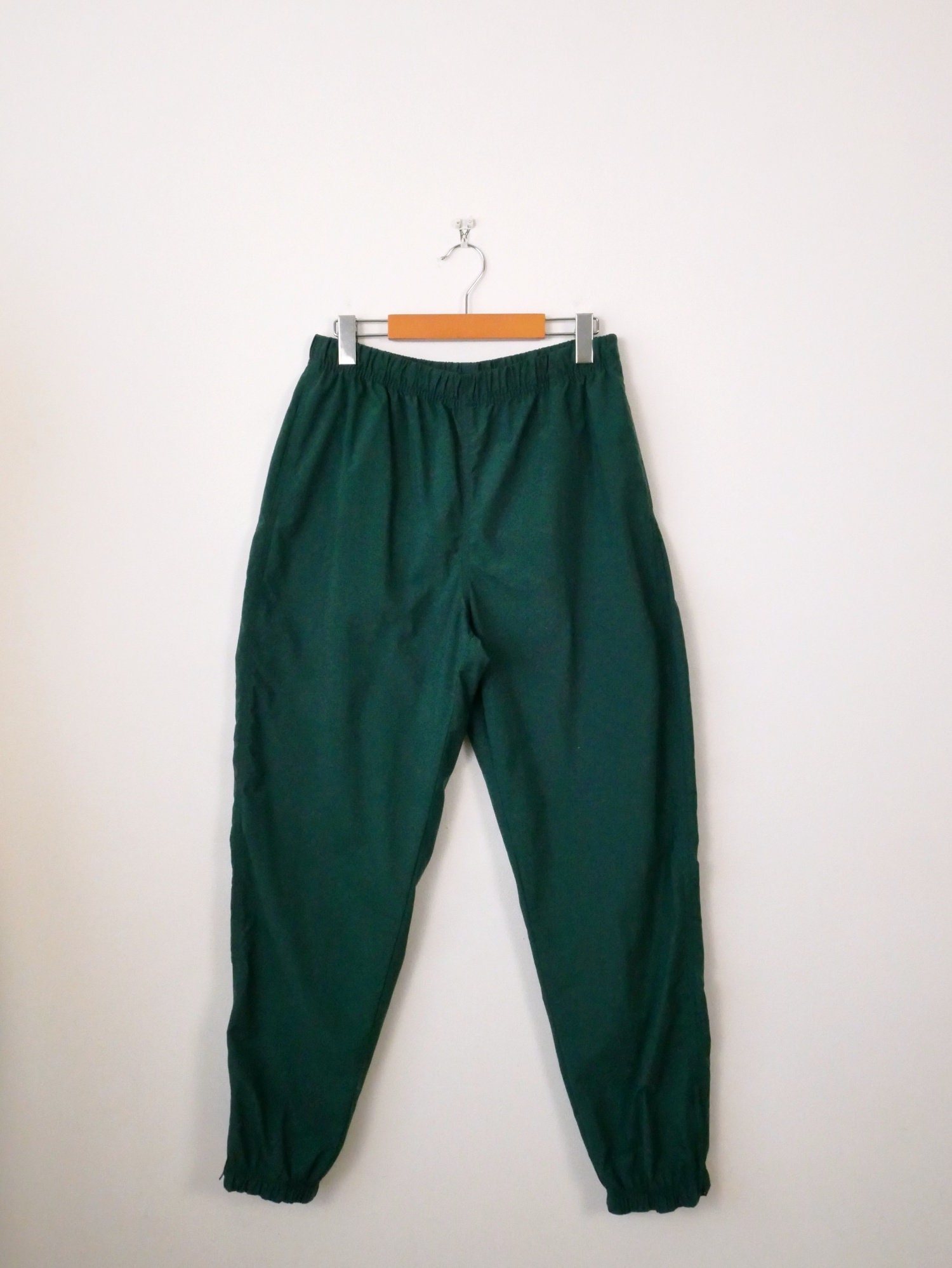 Vintage IZOD Forest Green Nylon Track Pants/athletic Pants