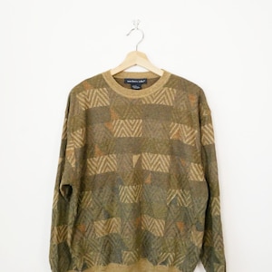 Vintage Northern Isles Men’s 90s Geometric Knit Sweater