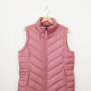 The North Face Women&#39;s Pink 550 Down Puffer Vest-Women&#39;s L