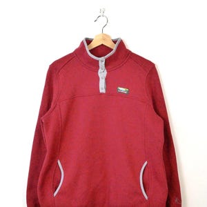 L.L.Bean Red Fleece 1/4 Snap Pullover Size Women's XL