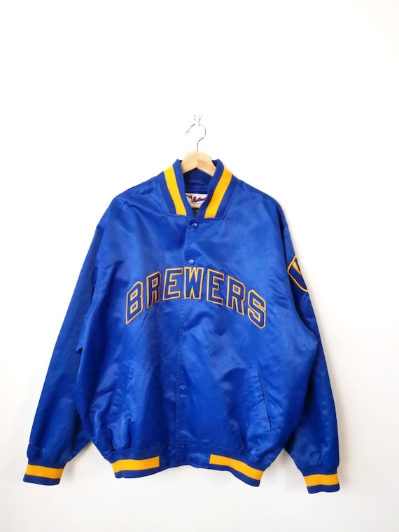 00s Majestic × MIL.Brewers XLサイズ プルジャケット Majestic Milwaukee Brewers Satin Jacket/mlb/men's XL - Etsy