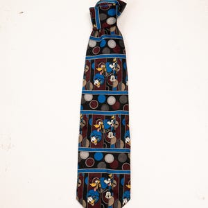 90s Disney Mickey Unlimited Mens Mickey Mouse Donald Goofy Novelty Necktie