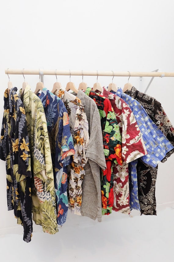 Set of 5 wholesale Men s Hawaiian Print Shirts hawaiian Style
