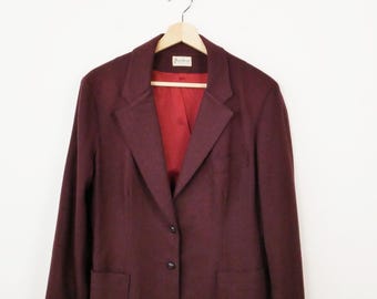 Vintage 1980s Peerless of Boston Women's Wool Tailored Jacket/Boxy Blazer