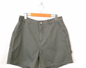 Women's Sage Green High waist Cotton Shorts/W31