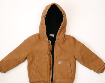 Vintage Carhartt Kids Chore Hooded Jacket /Workwear/Tan/4T