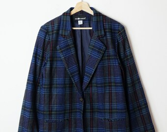 plaid blue blazer