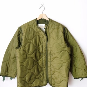 Vintage US Military M65 Jacket Lining/Army Quilted Liner/SMALL/Sage Green/Unworn