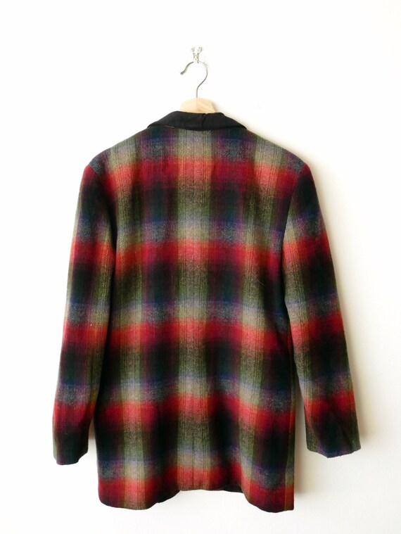 Vintage Red/Blue/Black Check Boxy Blazer/Women's … - image 6