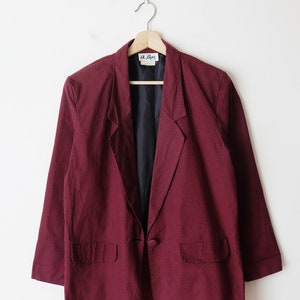 Vintage 1990s Women's Red/Black Gingham Cotton Tailored Blazer/Jacket