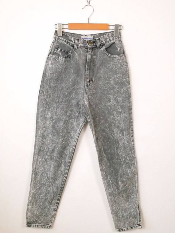 【oan】Gray washing denim pants Denim Jeans Washed Grey