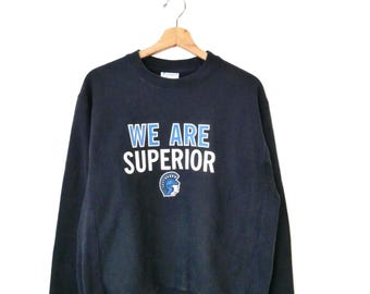 Vintage 90s Champion Reverse Weave Stitched C Spell Out Navy Blue