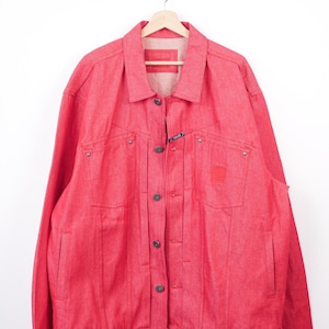 Vintage 90s Marithé François Girbaud Red Denim Jacket - Etsy
