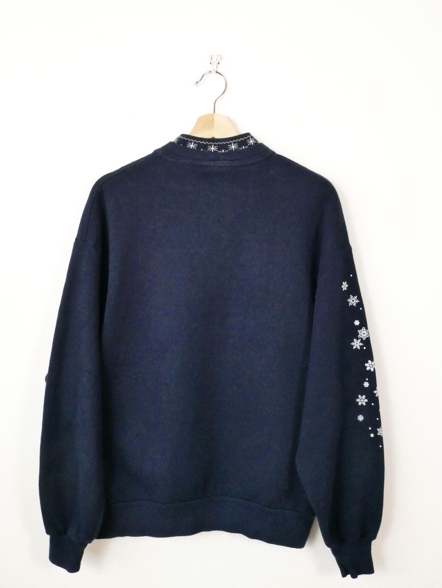 Vintage 1990s Morning Sun Kitten Sweatshirt Navy Blue Cat Print