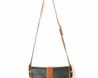 90s Dooney and Bourke black brown all weather leather crossbody bag made in USA