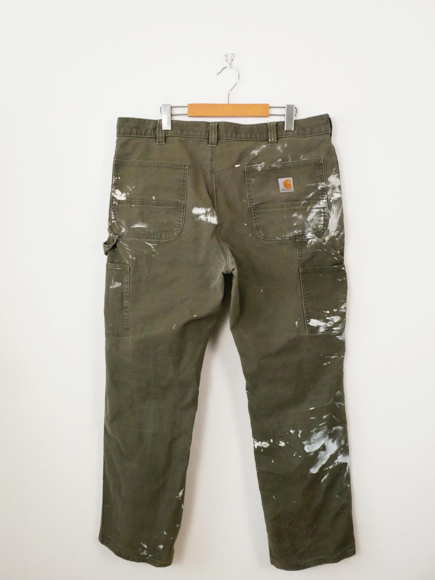激レアcarhartt paint pants Thrashed Carhartt Paint Splatter B01 BRN Double Knee