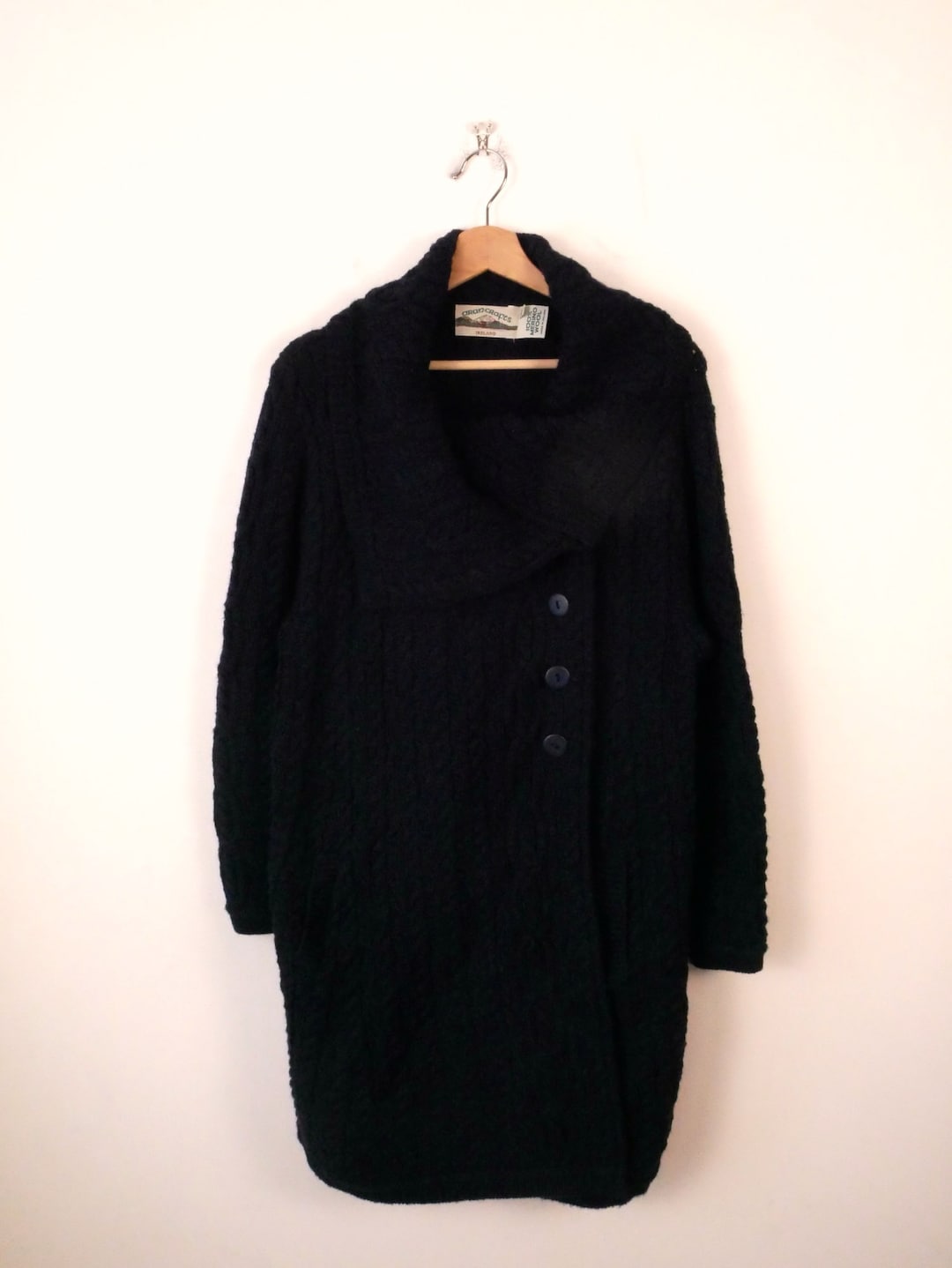 Merino Wool Sweater Men Aran Crafts Men's Irish Cable Knitted Wool