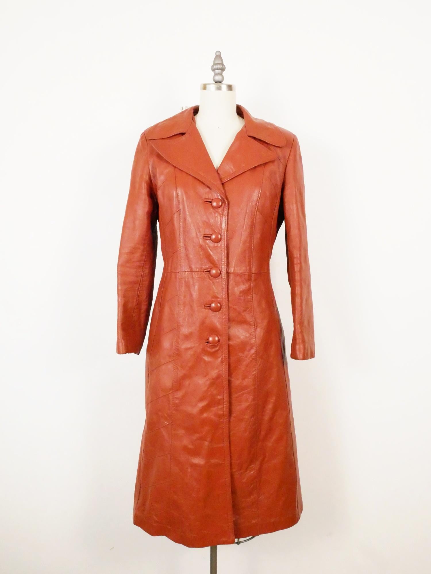 1970s Leather Trench Coat - Etsy