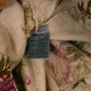 Vintage Floral Pattern Linen blends Button up Jacket/Women's Floral Jacket zdjęcie 6