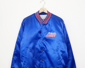 Vintage Swingster Men's 90s Snap-on USA Satin Bomber Jacket-made