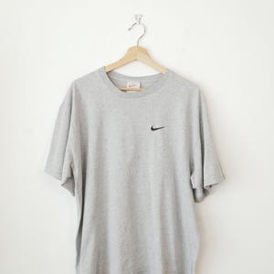 Vintage 2000s Distressed Nike Gray Swoosh T-shirt - Etsy