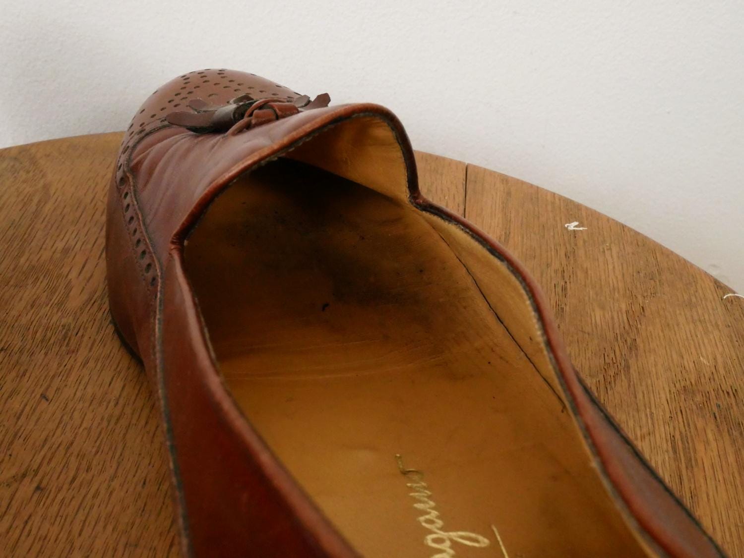 Vintage Salvatore Ferragamo Tassel Wingtip Brown Loafers/10d  display picture 2