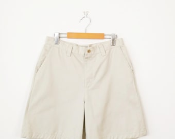 Vintage Riders Casuals Ecru High Waist Pleated Cotton Shorts/W30