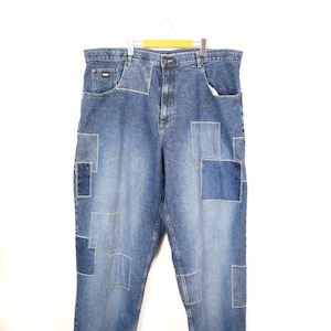 Vintage Y2K Pelle Pelle Men’s Blue Patchwork Baggy Jeans