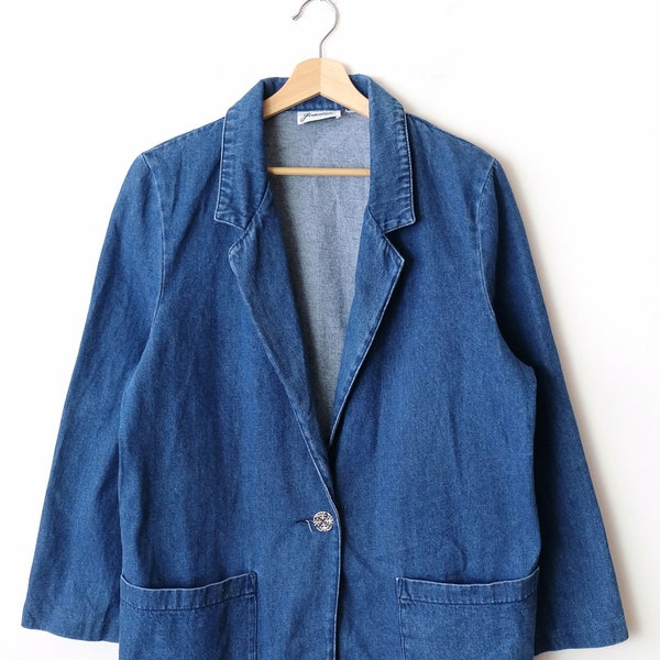 Vintage Women's Blue Denim Blazer Jacket/Jean Jacket